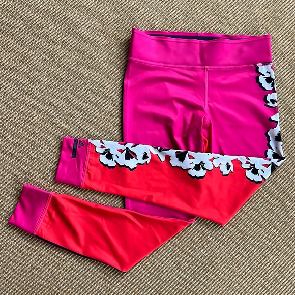 Adidas by Stella McCartney Pants - Stella McCartney-Adidas 2-Tone Leggings w/Floral Print